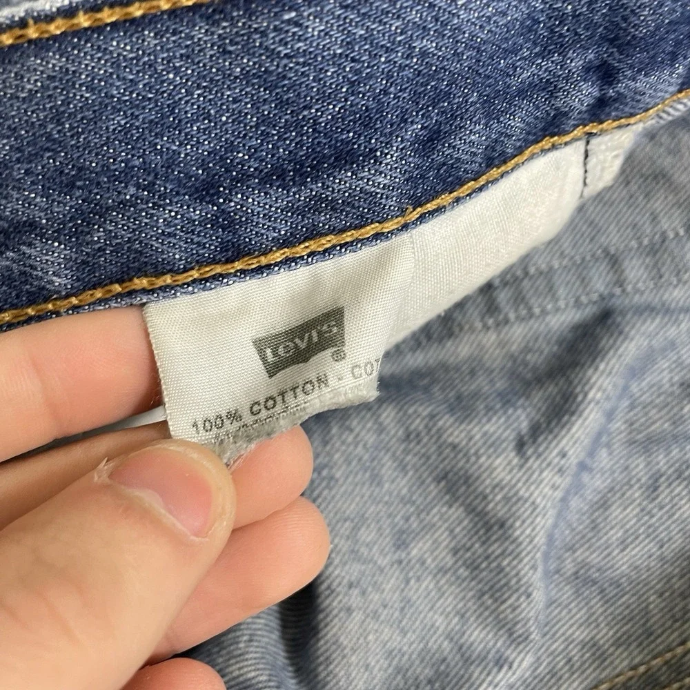 Vtg Y2K Levis 517 Jeans Mens 36x34 Whisker Fade Distressed Mid Wash Bootcut